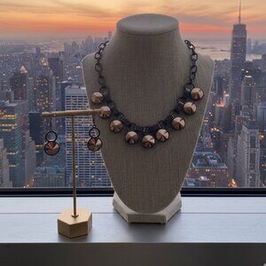 Premier Designs Reversible Mixed Metal & Copper Necklace & Earring Set